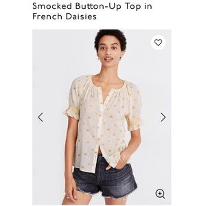 Madewell Smocked Daisy Top Sz XS NWT